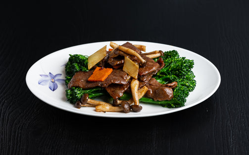 angus beef with baby broccoli