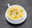 Sweetcorn soup with swimmer crab
